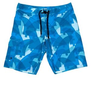 Hang Ten Board Shorts Unlined Swimming Trunks Cargo Pocket Men's Size 36